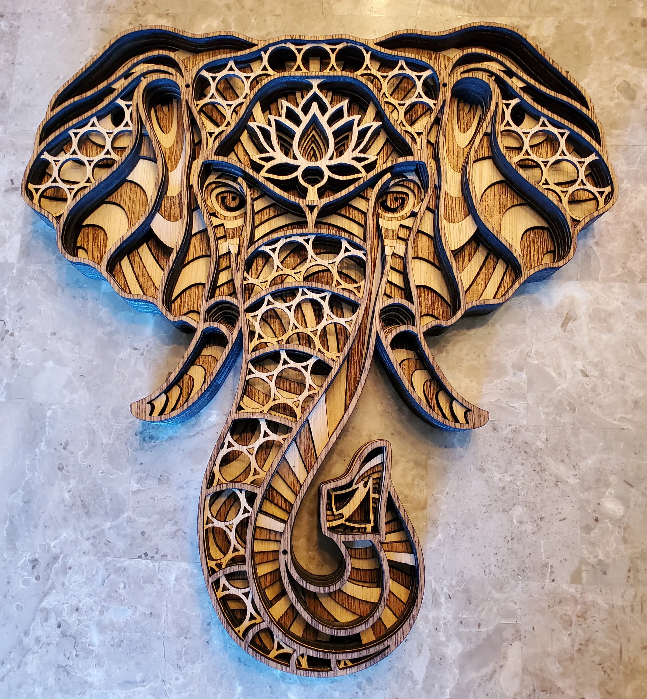 Elephant Lotus Flower Wall Art.webp