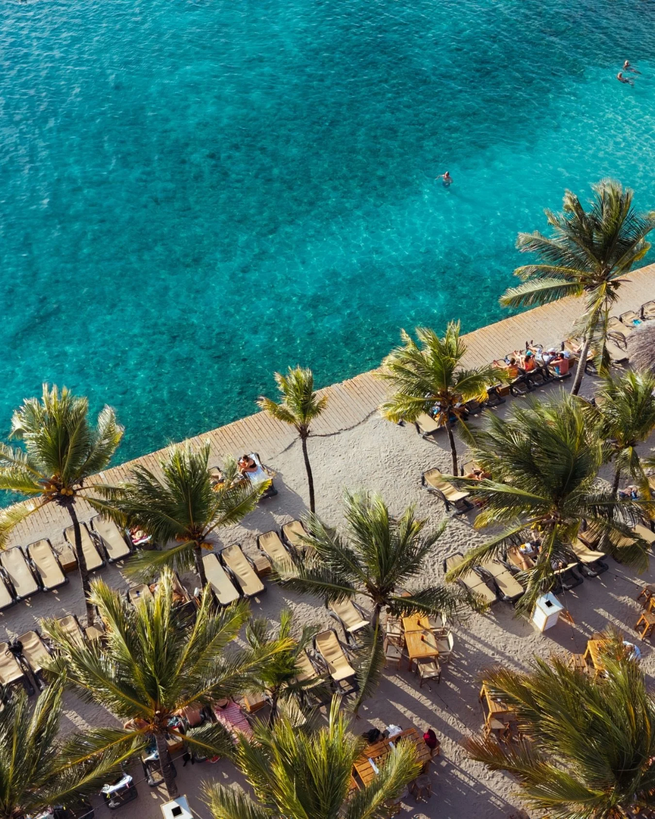 This is what a Monday reset can look like. Clear water, palms and a beach bed waiting for you to relax!