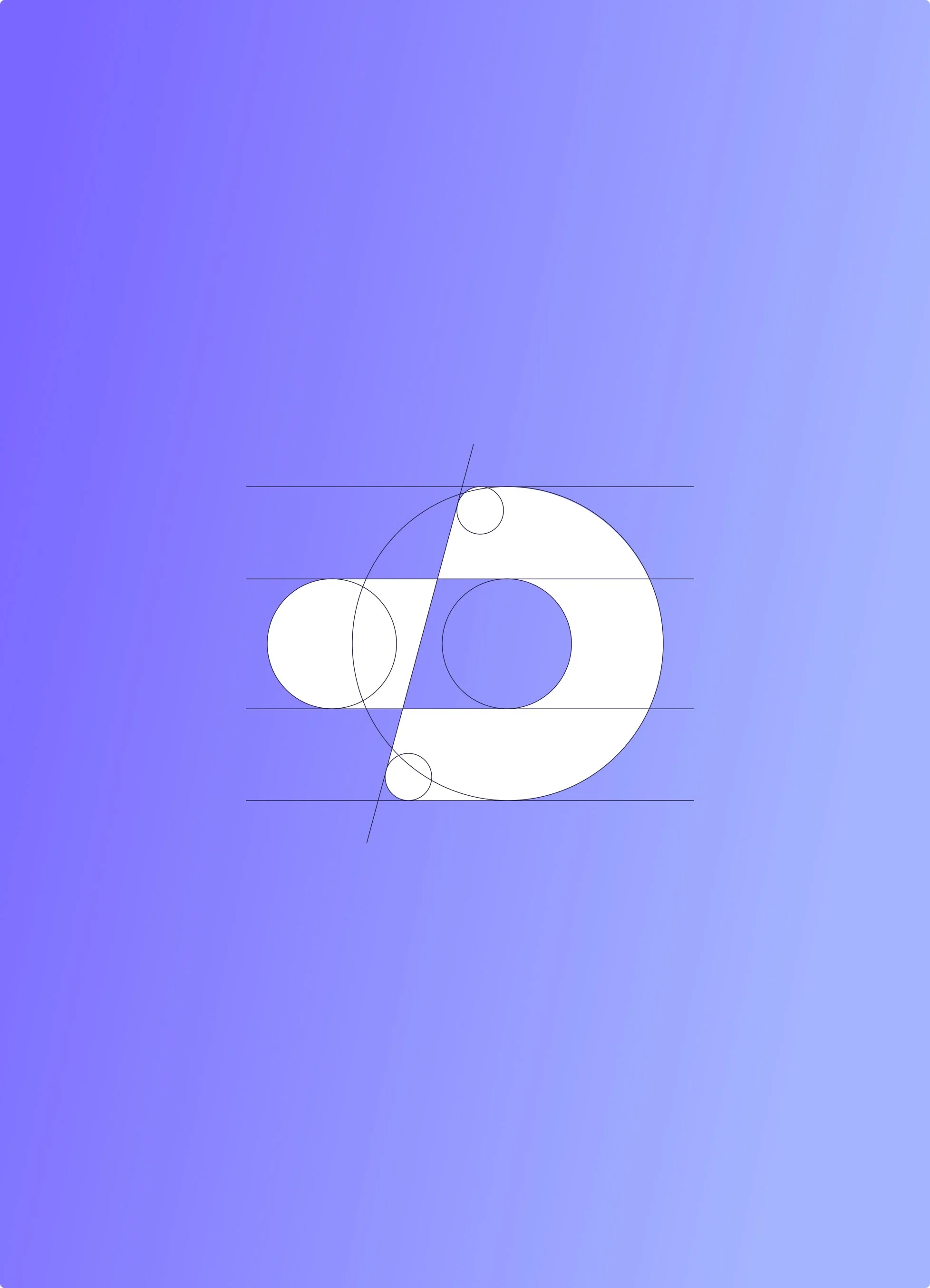 Conception géométrique avec cercles, lignes et formes abstraites sur un fond dégradé violet.