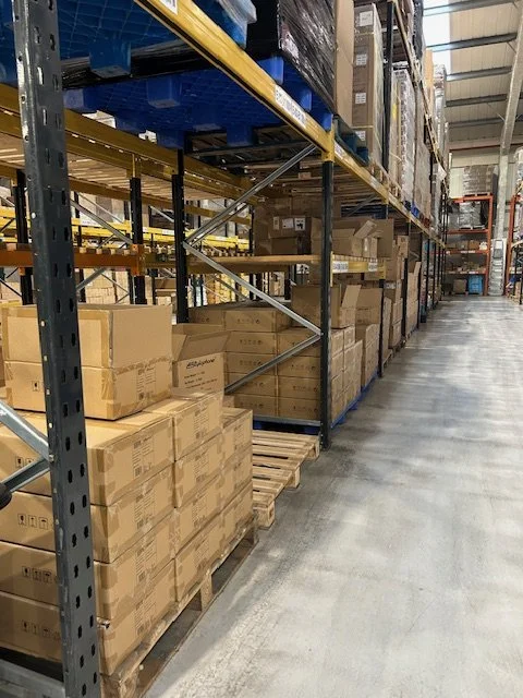 Pallets of boxed stock