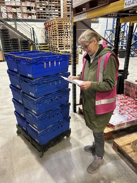 Team member checking an order