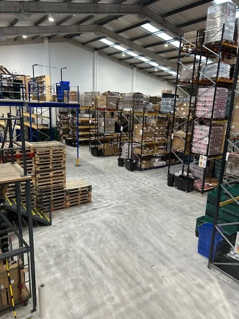 Warehouse floor and mezzanine