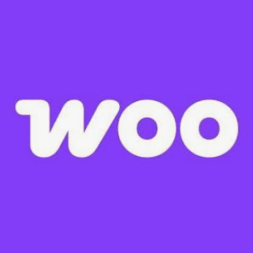 Woo logo with white text on a purple background.