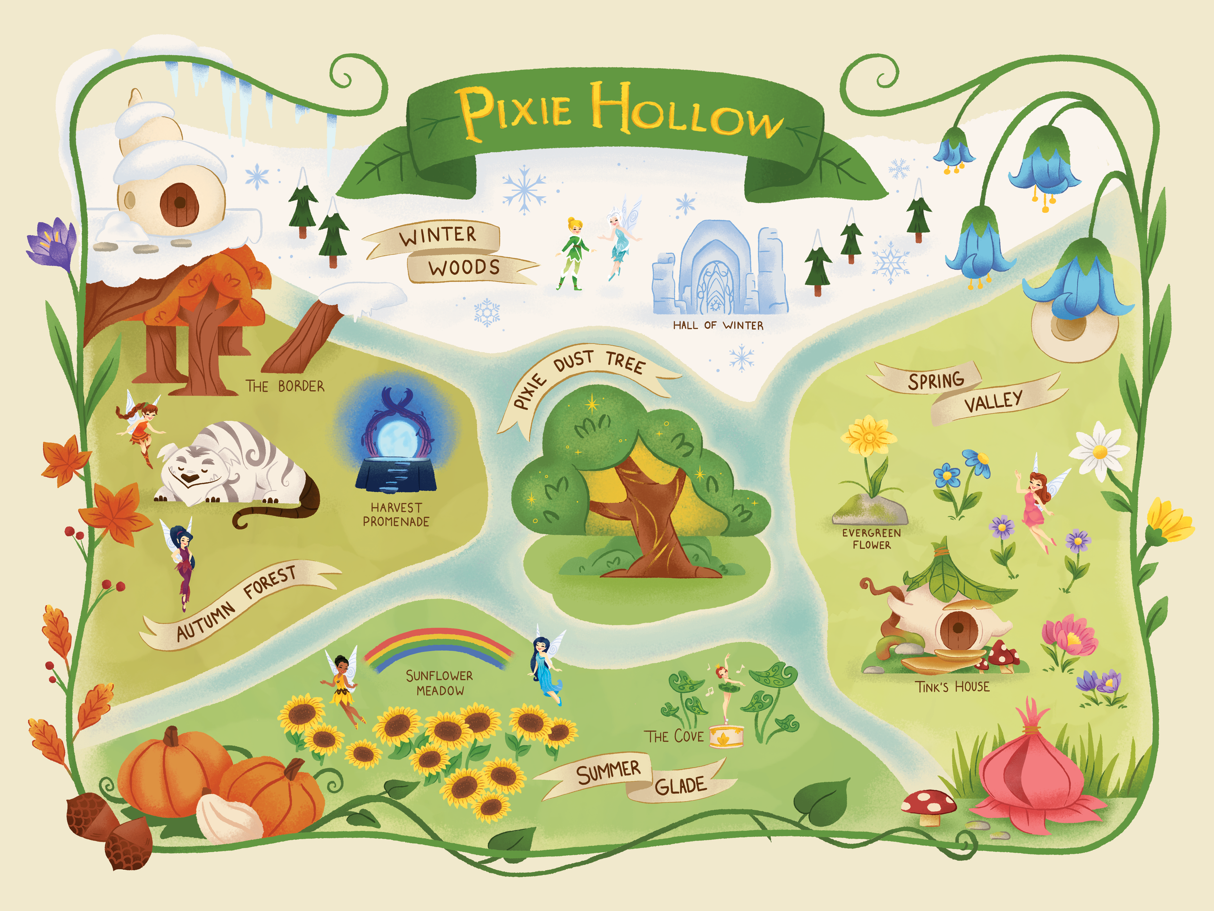 "Pixie Hollow Map"