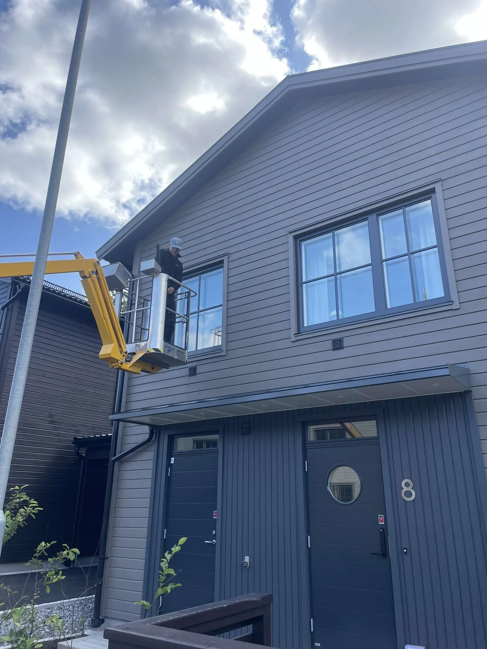 Markis montering - Under arbete