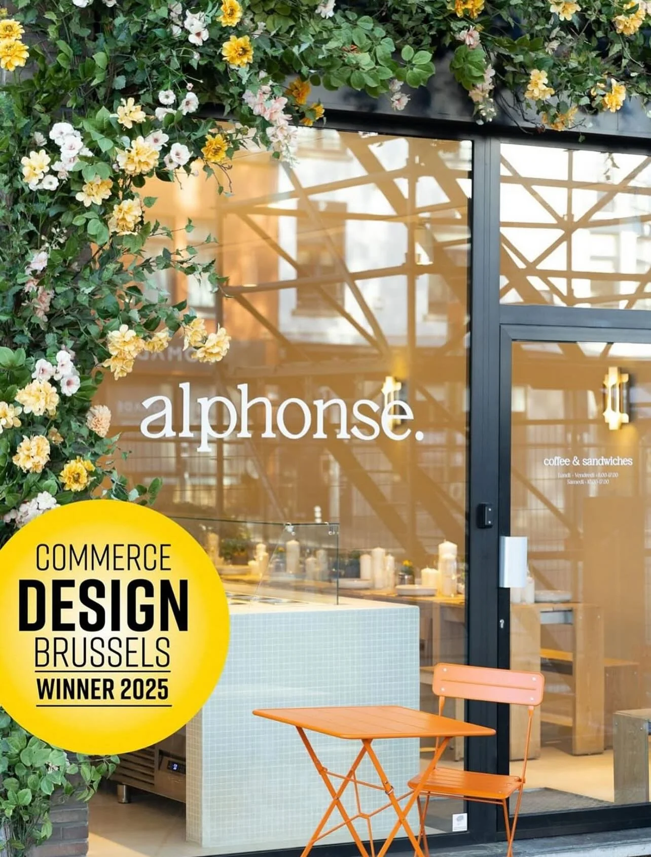 ✨ Commerce Design Brussels Winner 2025 ✨

Il y a un neuf mois, j&rsquo;ouvrais Alphonse, un caf&eacute;-sandwicherie &agrave; Uccle qui me tenait particuli&egrave;rement &agrave; c&oelig;ur.
Aujourd&rsquo;hui, je suis fi&egrave;re et &eacute;mue de p