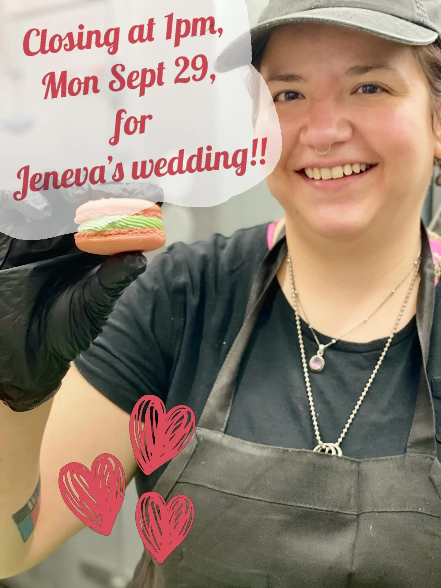 📣 Closing early tomorrow so we can all celebrate our unbelievably talented, cool as hell, dough-slinging queen, Jeneva, as she marries the absolute bun of her dreams! 🥖💍

Back to baking as usual the next day &mdash; but for now, join us in wishing