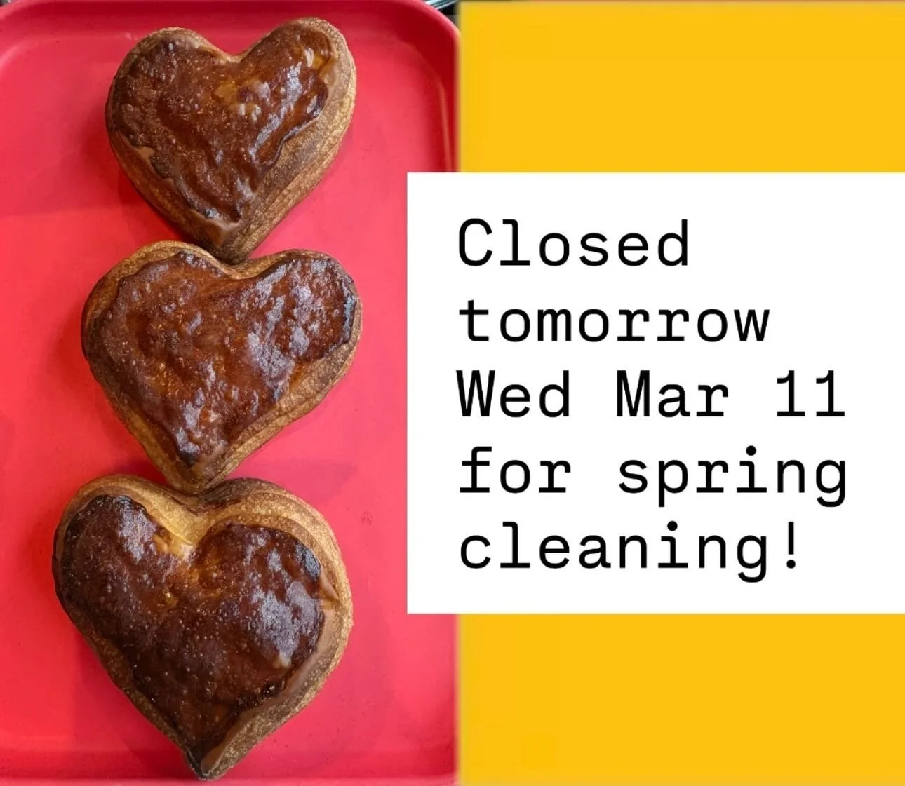 We&rsquo;ll be closed for a little spring cleaning tomorrow, Mar 11&ndash;see you back in the shop on Thursday!

🧽🫧✨