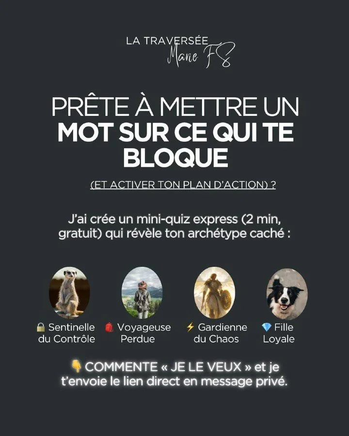 Hey ma belle 💌,
Je sais… parfois tu sens un truc qui coince à l’intérieur sans trop pouvoir l’attraper. 
J’ai créé un petit *quiz-boussole* (2 minutes, promis) pour enfin mettre un nom sur ce n&o