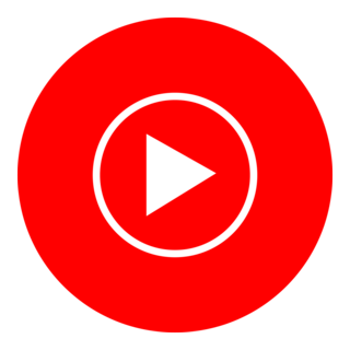 YouTube Music logo, red play button
