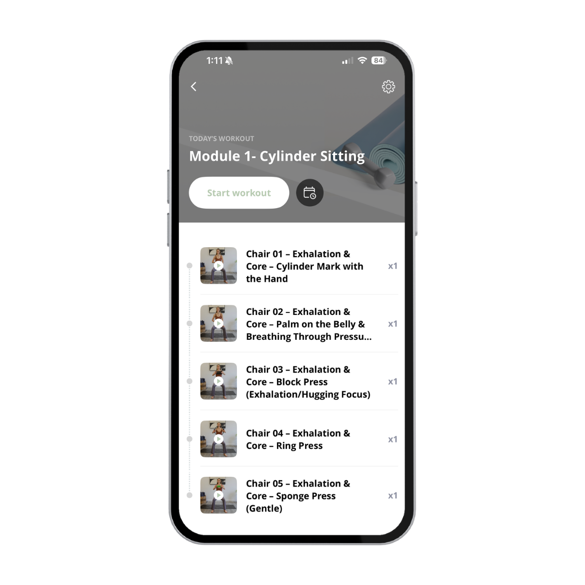 Mobile phone screen displaying the MotionMindFlow App