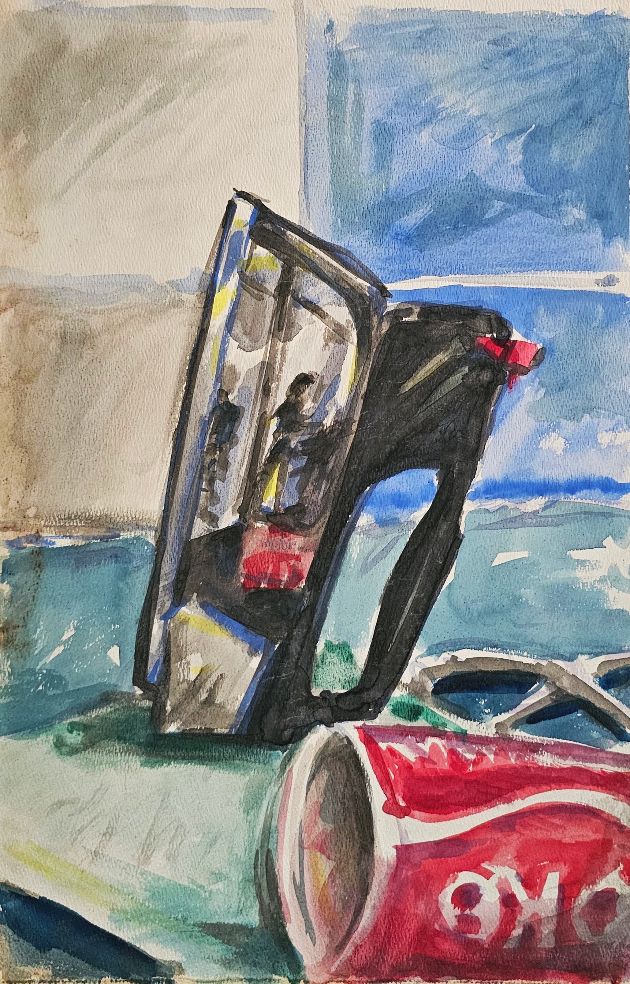 Iron and Coke Cup / Watercolor on Paper / 12 x 18"