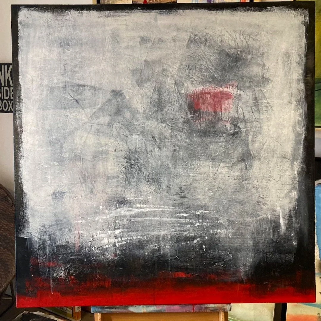 A couple more layers on my newest piece... I have a vision of where this is headed, but giving free reign for the intuitive process! 😊