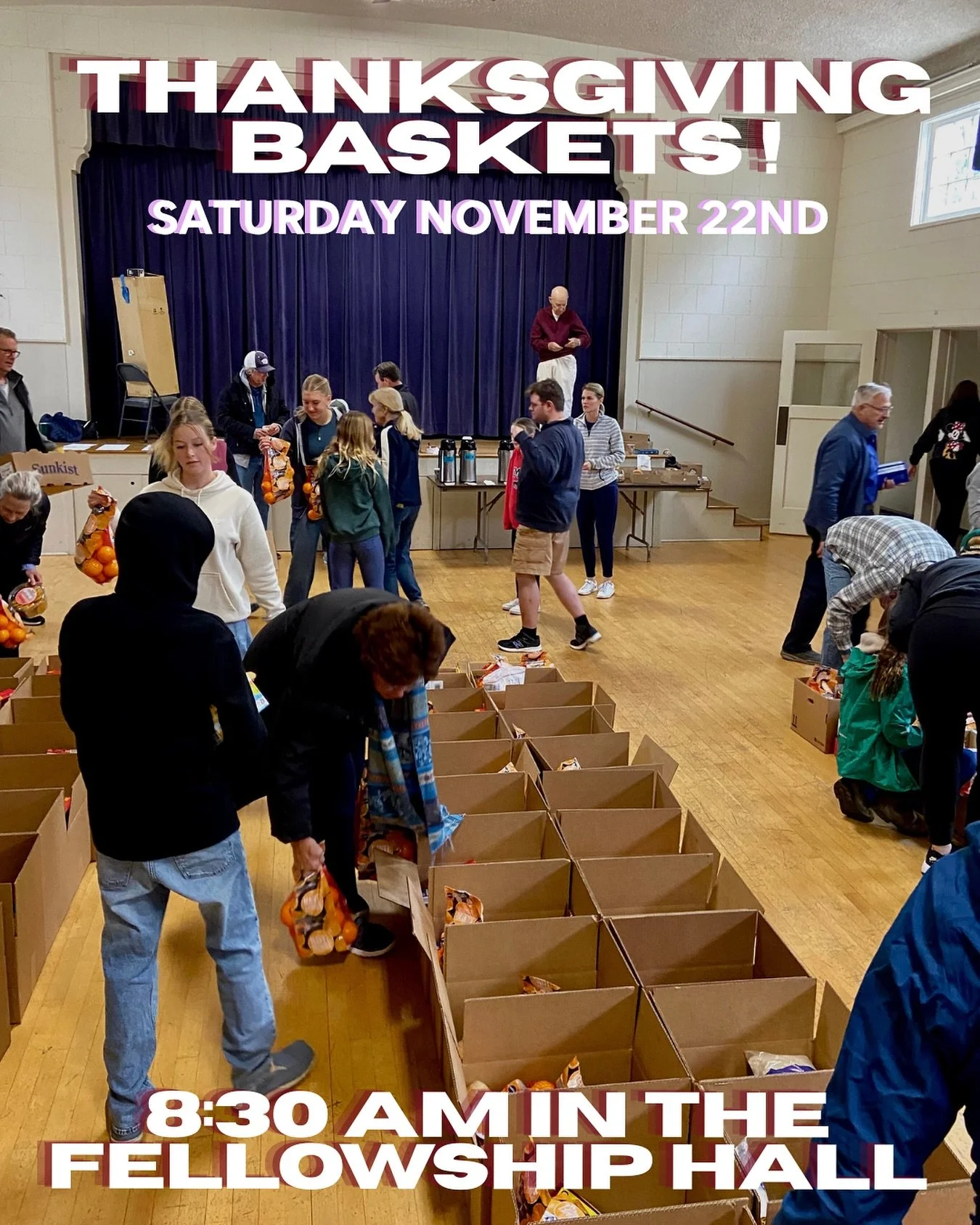 Come join us this Saturday morning in filling and distributing Thanksgiving baskets! It&rsquo;s such a great way to giveback to our community and spread some joy this holiday season. Hope to see you there! 🦃🍁