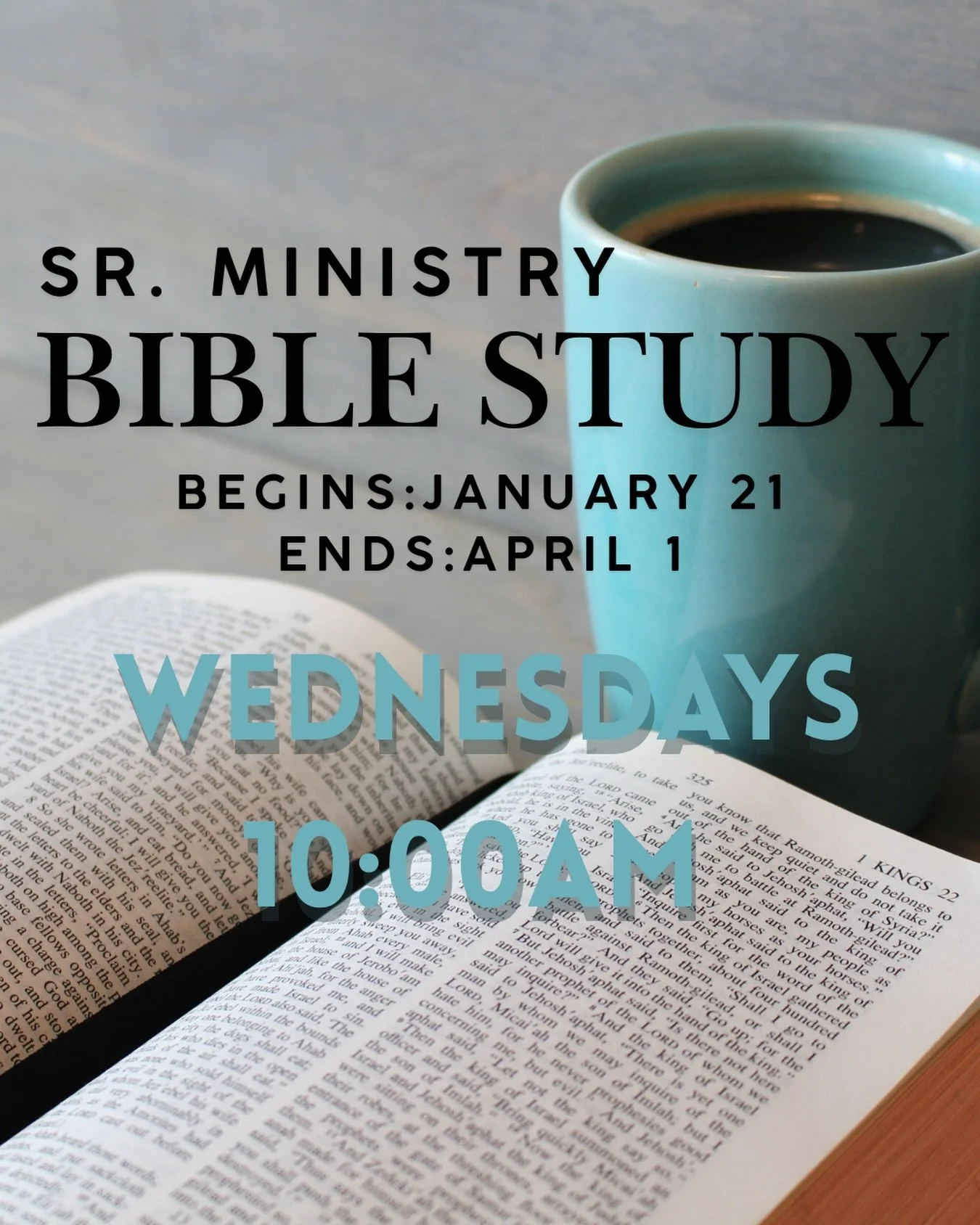 Tomorrow is the start of Senior Bible Study! We will be reading The Applause of Heaven and the book costs $10. For any questions reach out to Carlene at (805) 844-8153