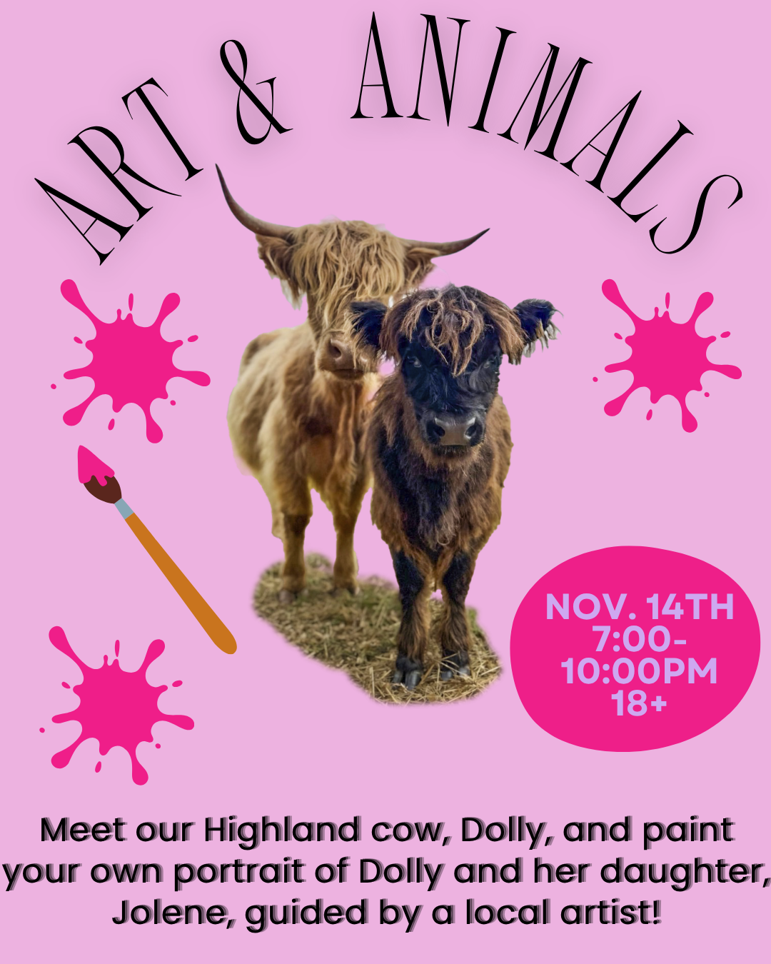 Art & Animals - Paint Night - November 14th . 7-10pm - SOLD OUT!