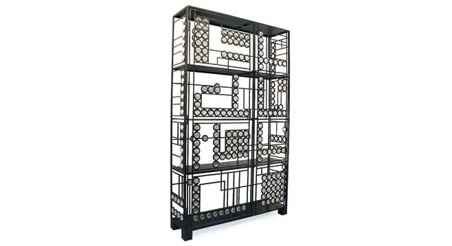 A glass and metal cabinet by Christophe Côme.