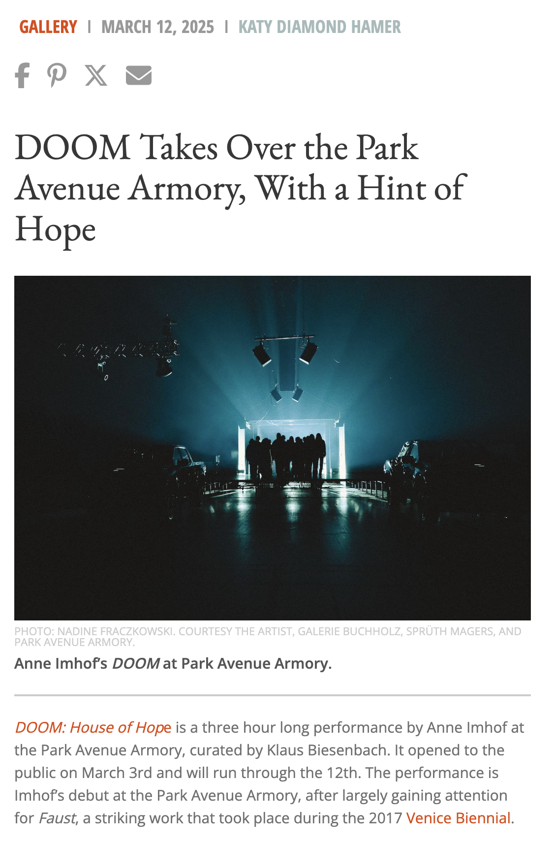 Review: DOOM at Park Avenue Armory, for Art & Object (2025)
