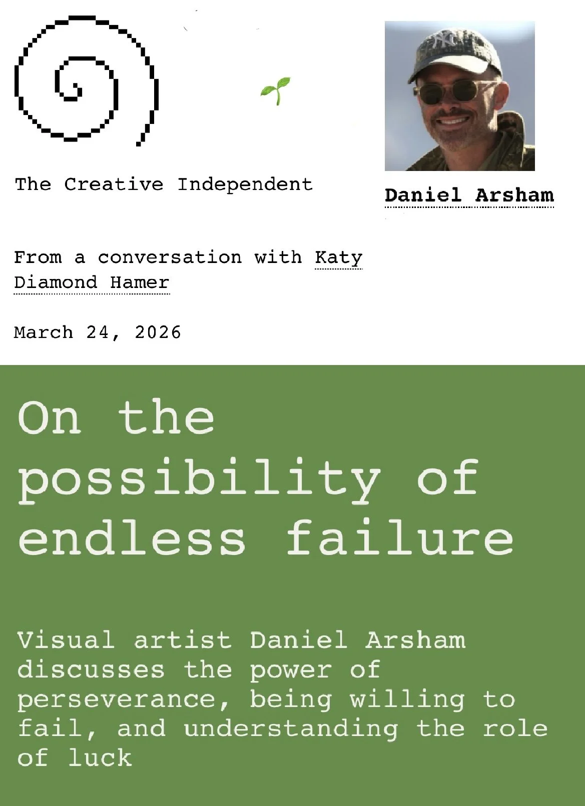Interview with Daniel Arsham for The Creative Independent