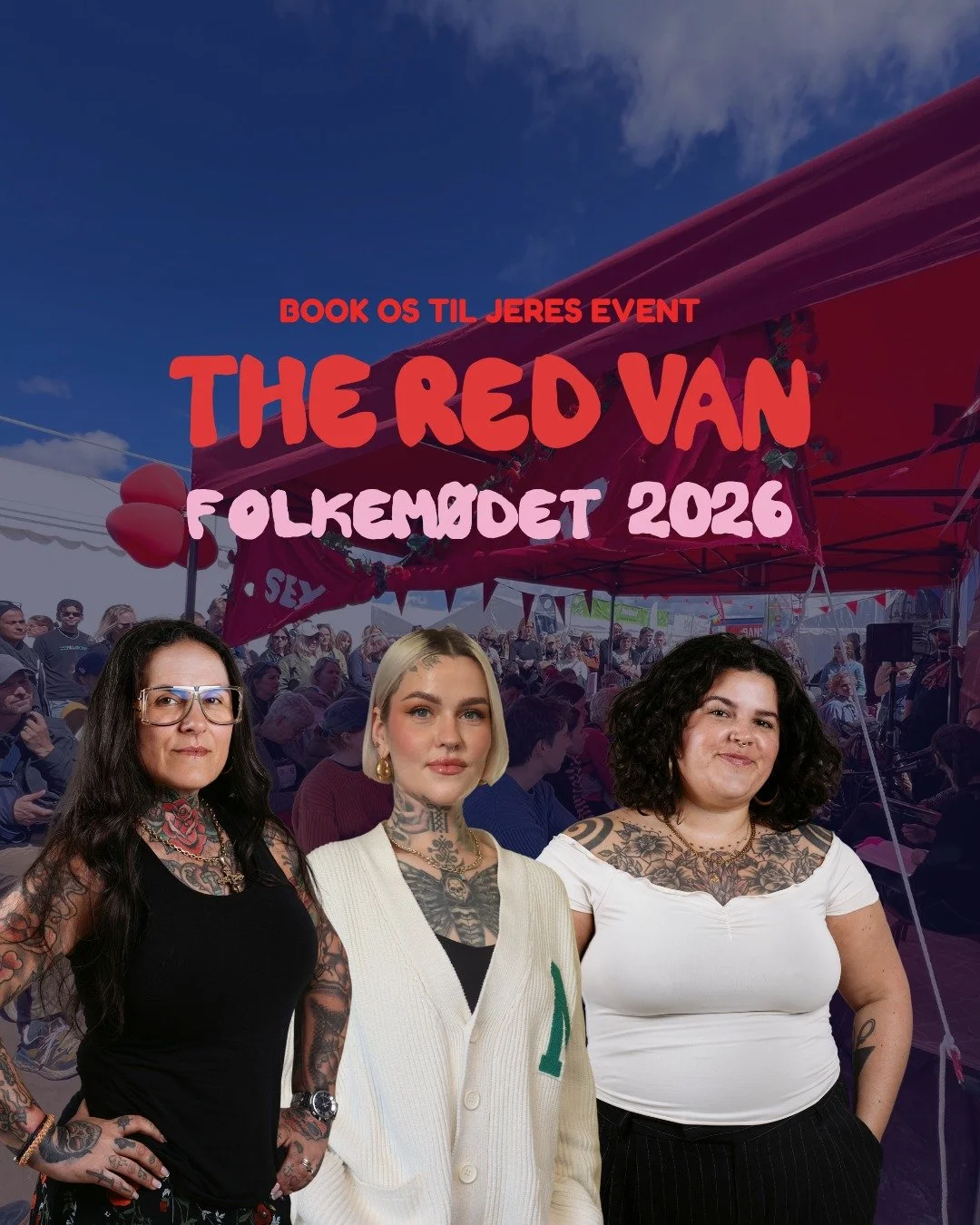 Vi er p&aring; Folkem&oslash;det igen i &aring;r &ndash; denne gang med vores sekretariatsleder, politiske konsulent og gadeplansmedarbejder ☂️🚗 Vi kan b&aring;de arrangere events i jeres telt eller deltage i jeres paneldebat. Skriv til os p&aring; 