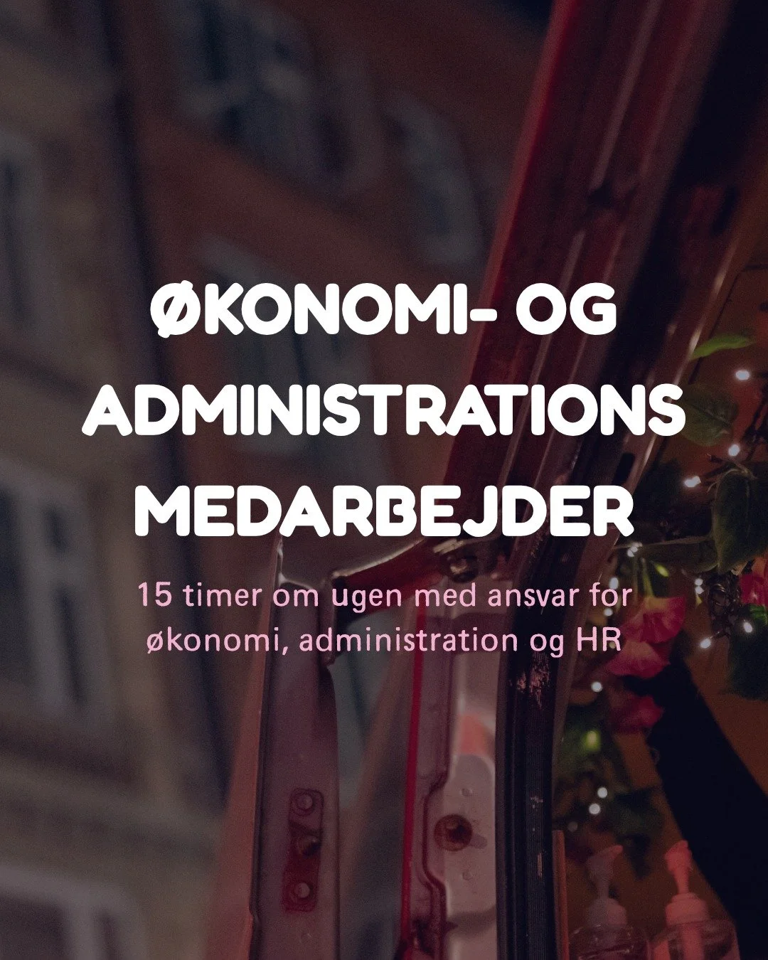 Vi s&oslash;ger en &oslash;konomi- og administrationsmedarbejder, der vil v&aelig;re med til at skabe struktur og overblik i The Red Van 💸💜

Stillingen er p&aring; 15 timer om ugen med opstart i august.

L&aelig;s stillingsopslaget via linket i bio