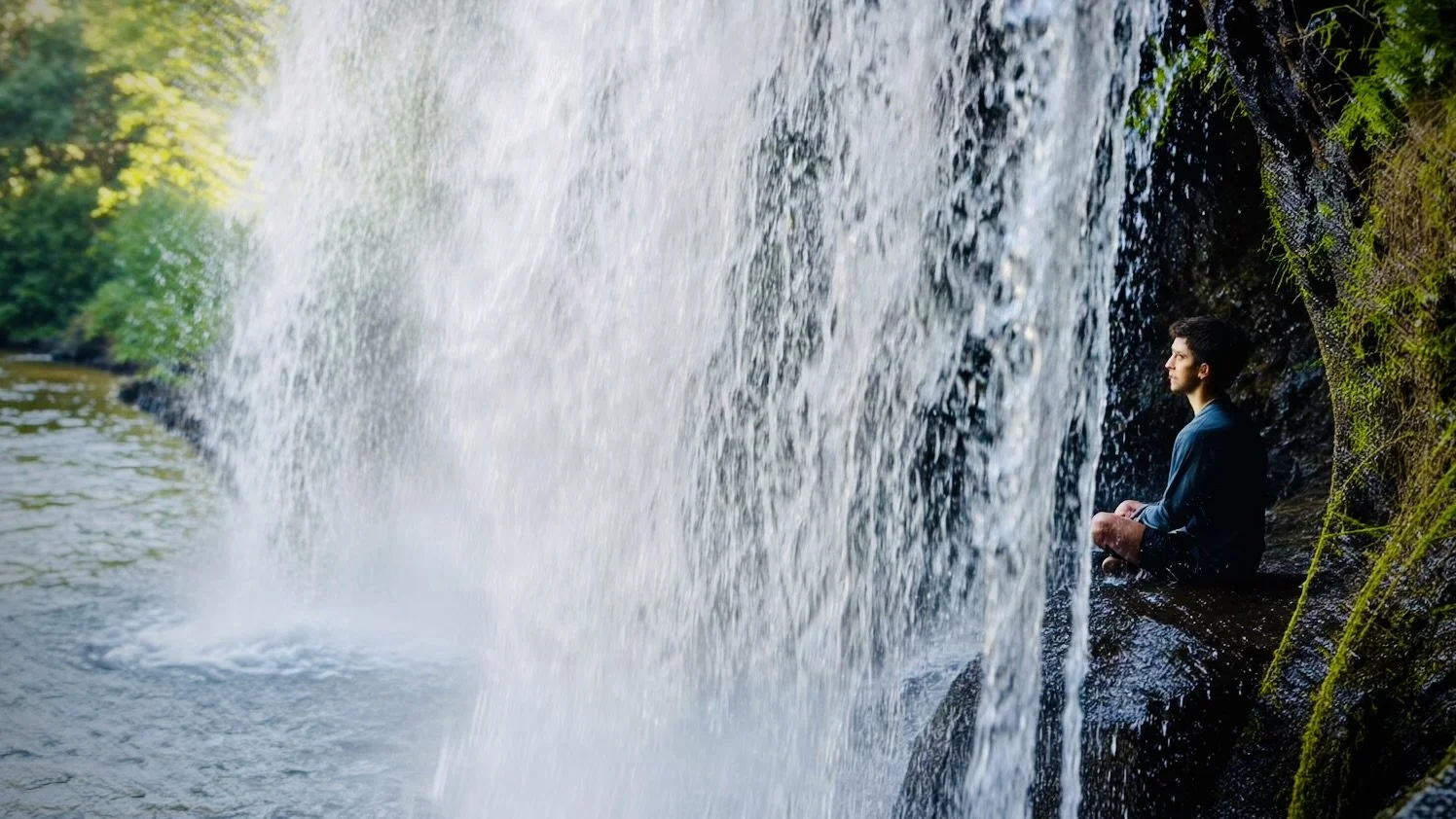 Step behind the waterfall