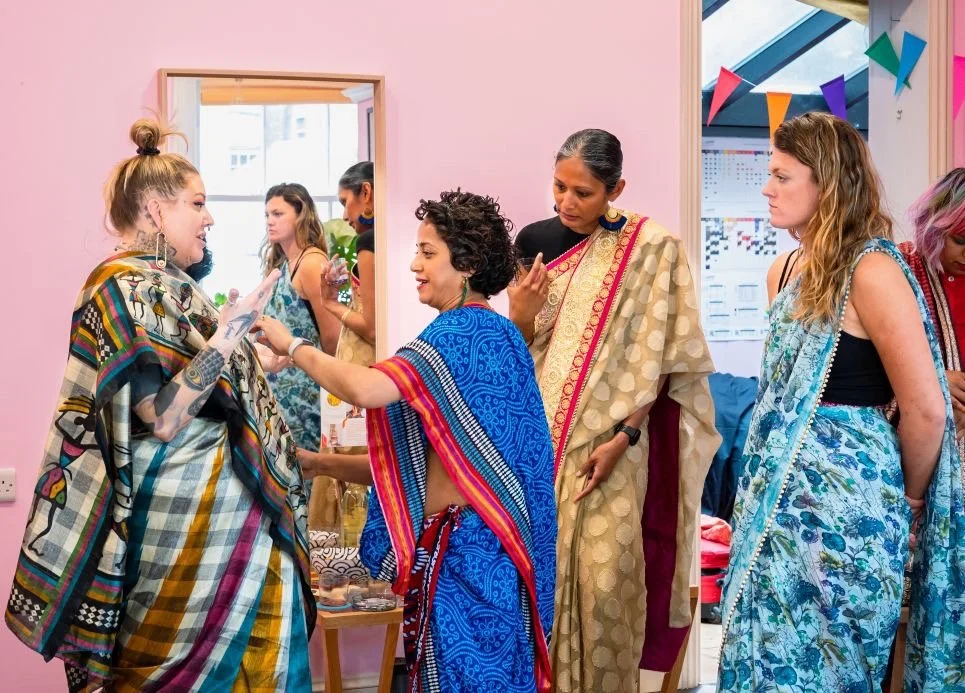 Peer Support session with Poppy Jaman SareeNaSorry - exploring identity through the saree.  27th January 2024. Click for more information.