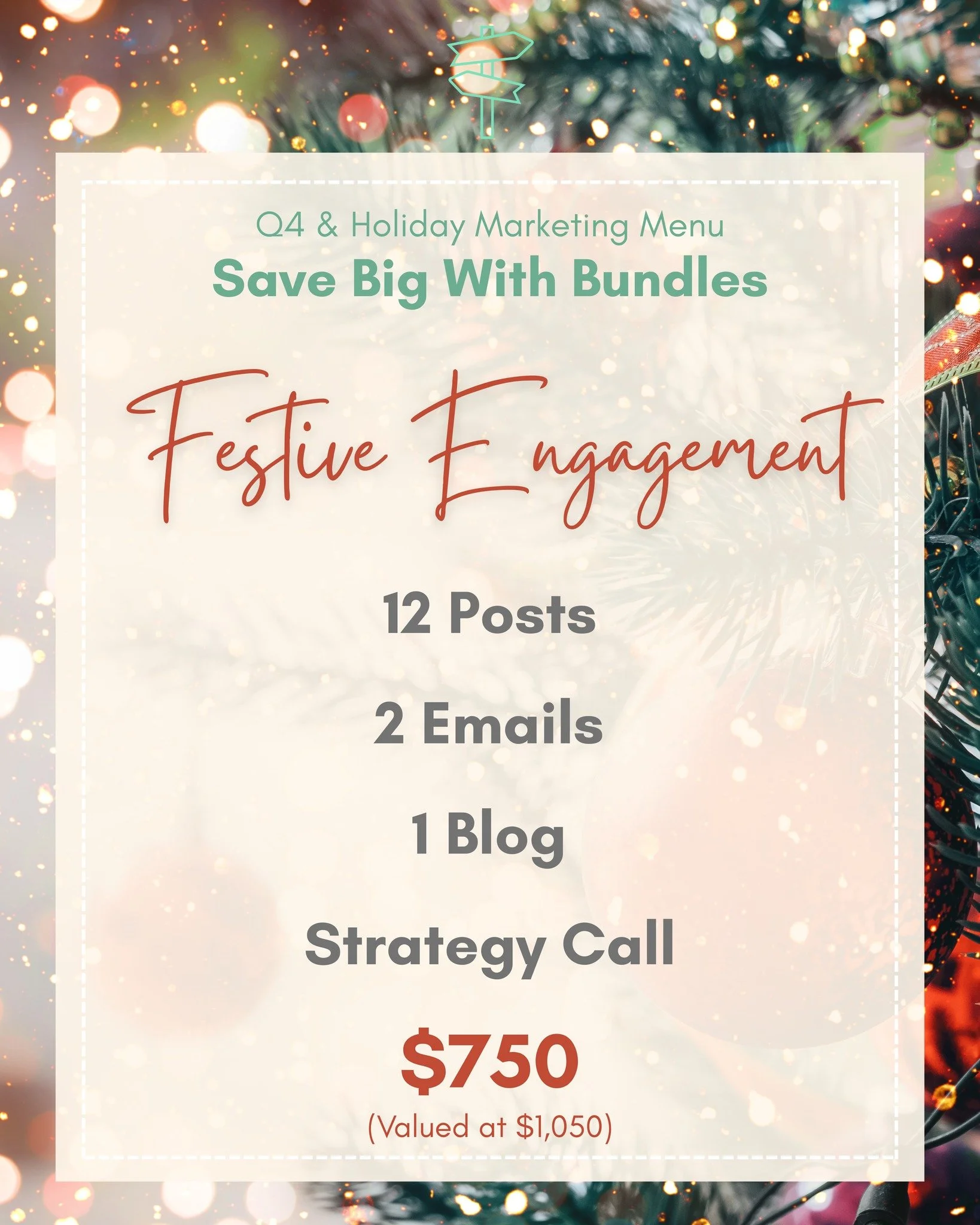 Keep your marketing merry, bright, and consistent this holiday season with the Festive Engagement Bundle from our Q4 &amp; Holiday Marketing Menu.

This package is designed to help you stay visible and connected through the busiest (and most profitab