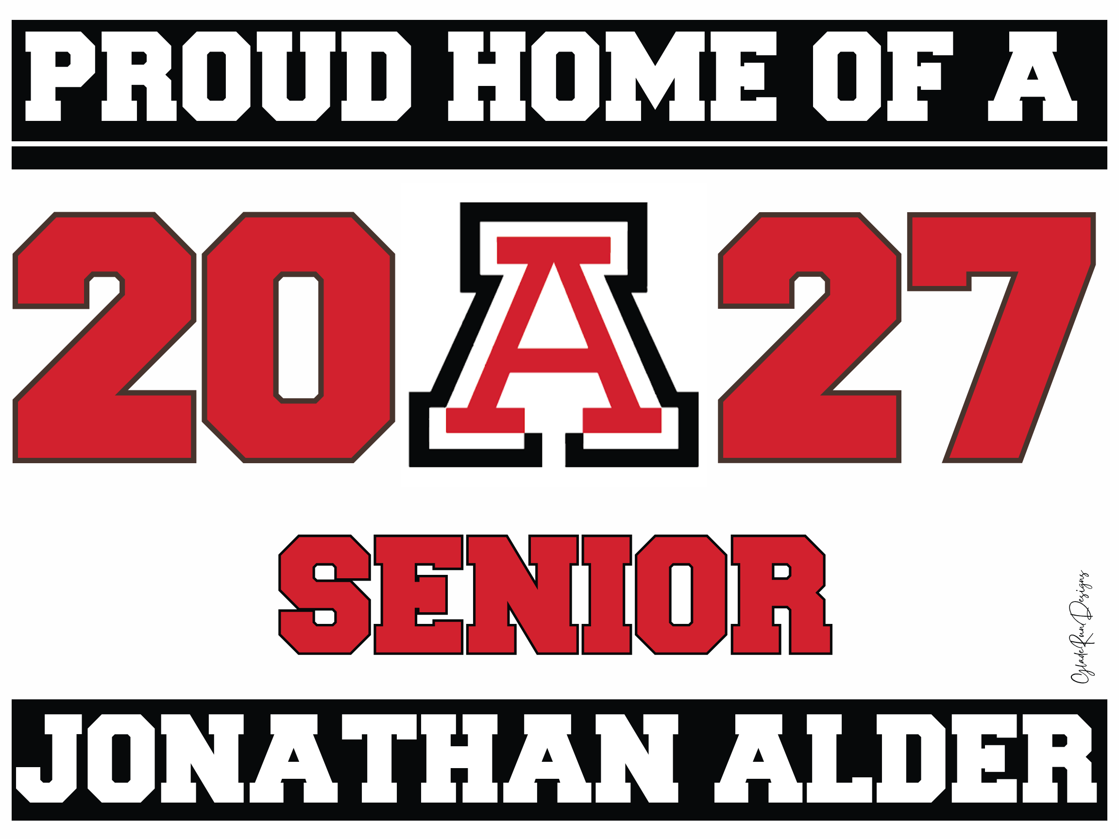 Jonathan Alder Class of 2027 Yard Sign