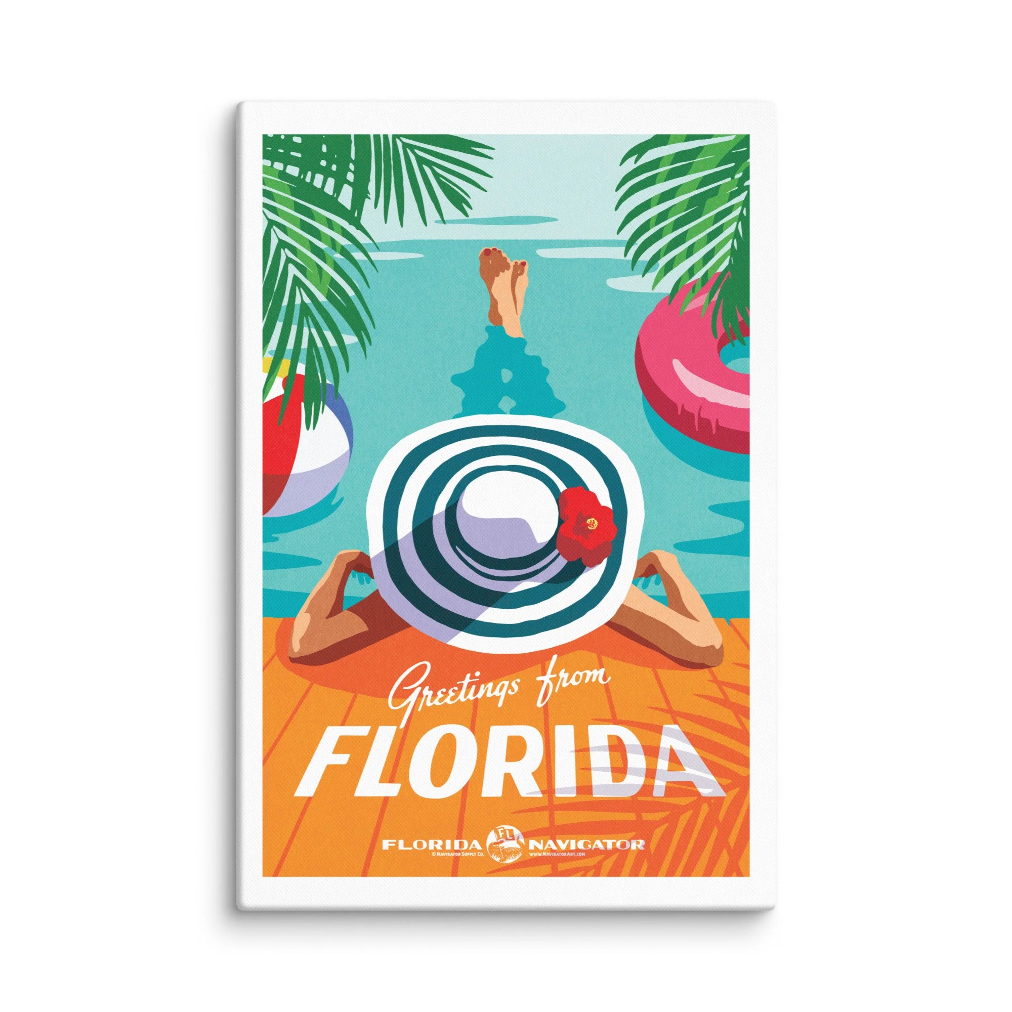 Greetings from Florida - Poolside - Canvas