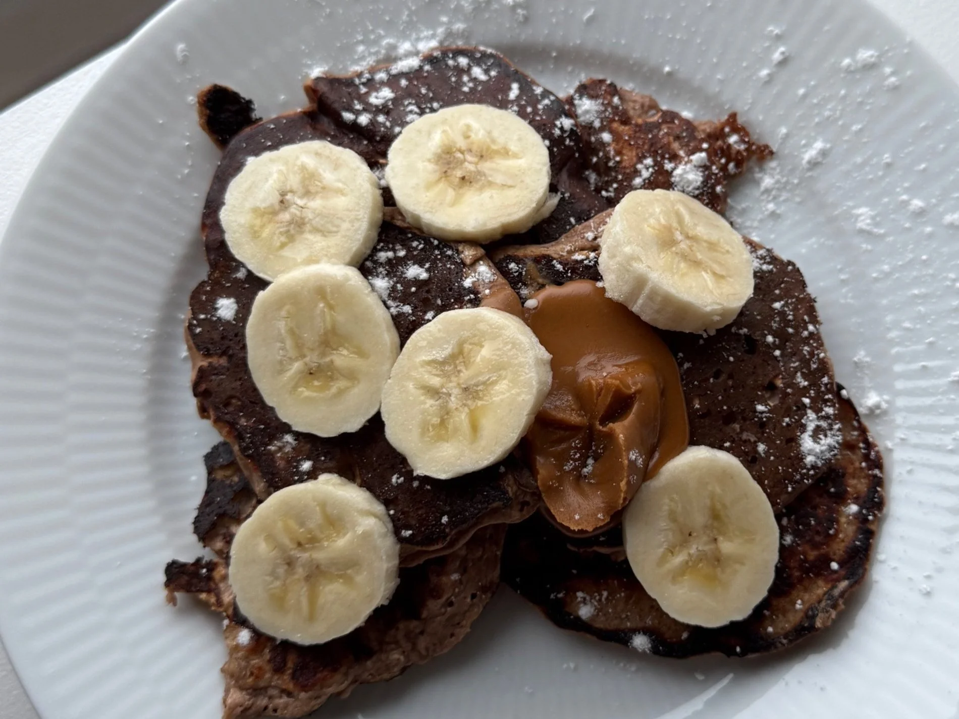 Chokolade protein banan pandekager  