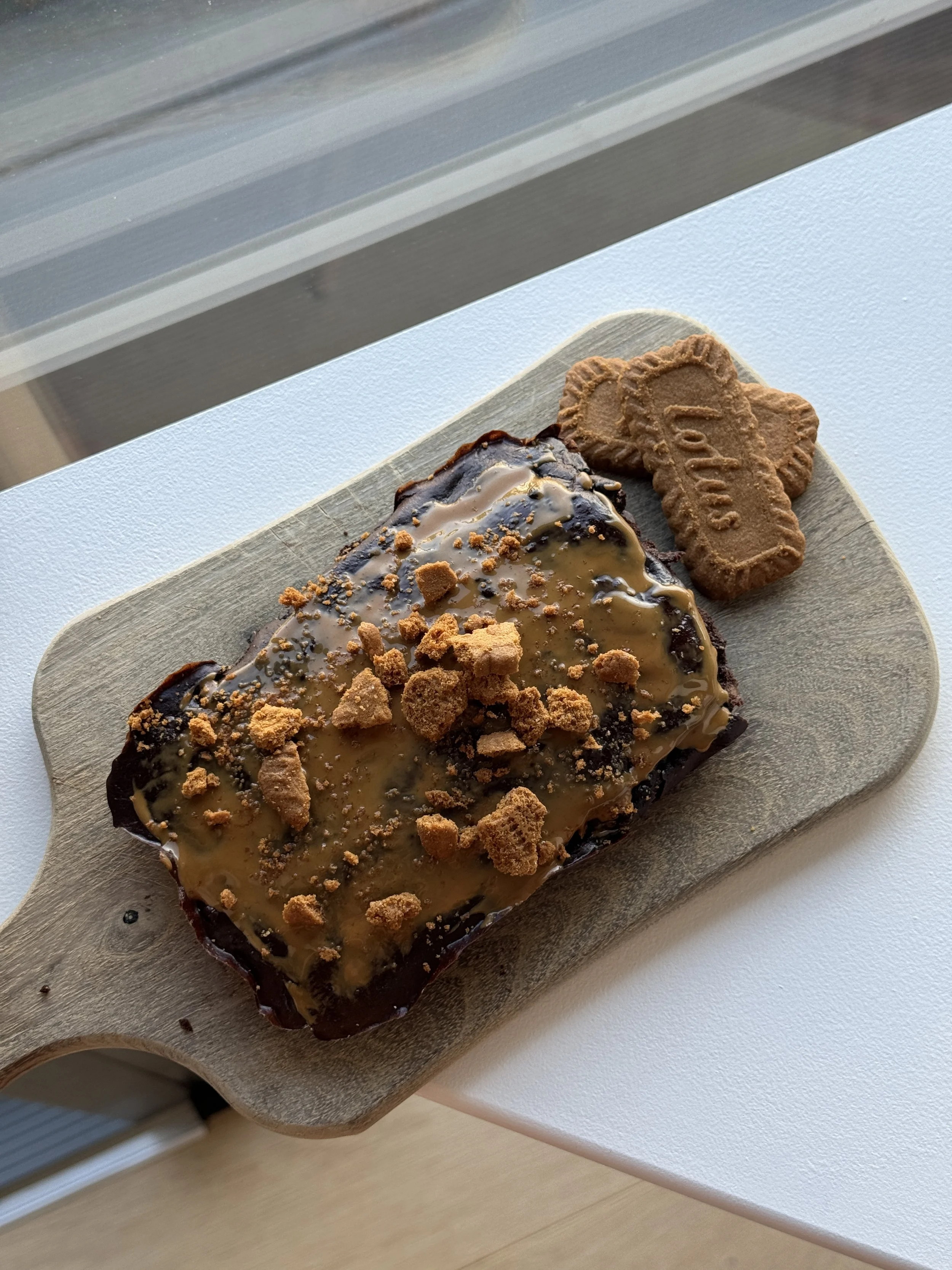 Brownie med biscoff spread