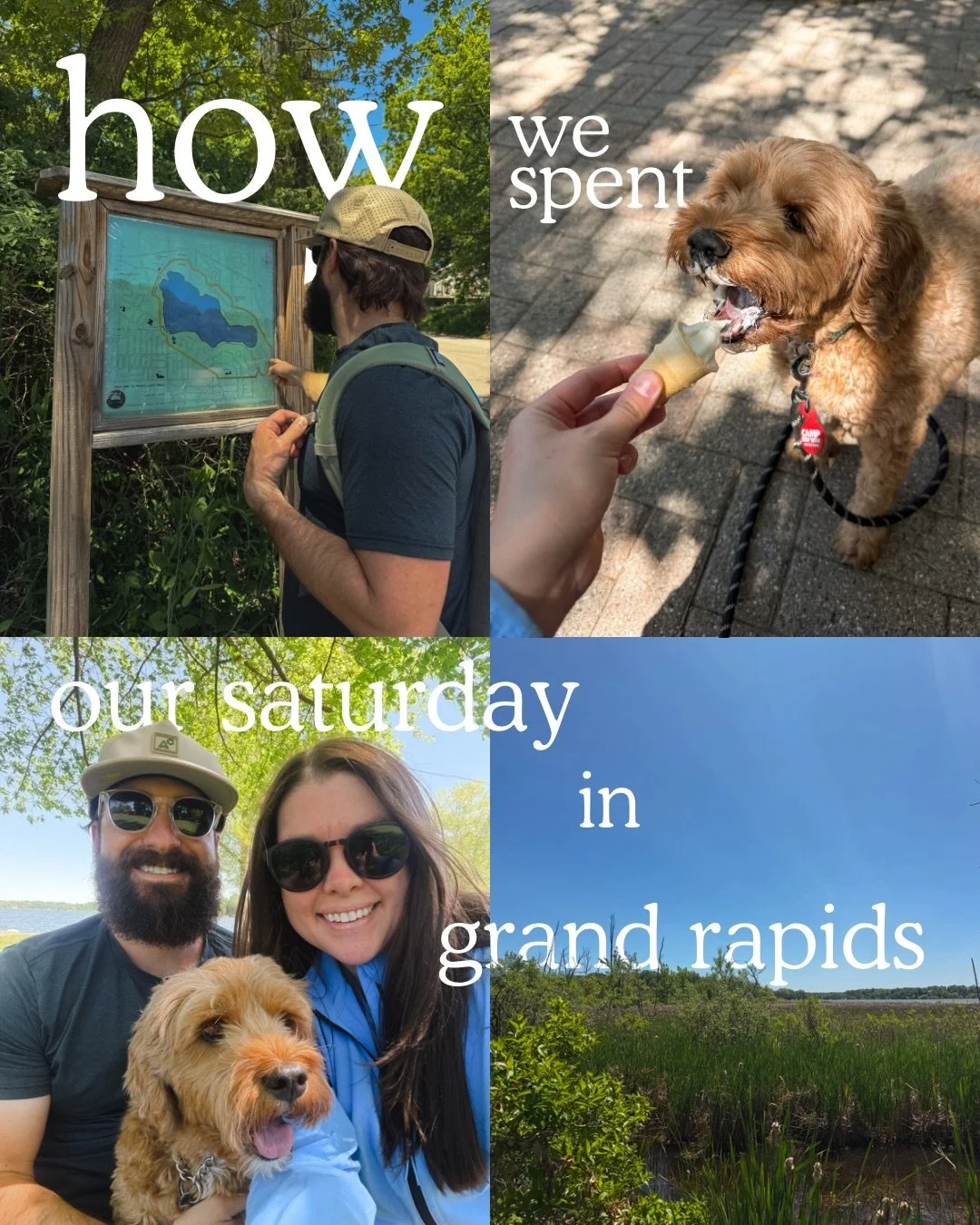 Saturday&rsquo;s agenda: 4 miles around Reeds Lake, snacks by the water, ice cream at @scoopers.icecream (Rory included), and quesadillas on the patio. Honestly the perfect Grand Rapids summer day.

East GR is so underrated for a walkable afternoon, 