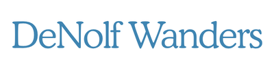 DeNolf Wanders logo in blue text