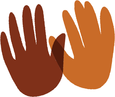 An abstract illustration of two brown overlapping hands