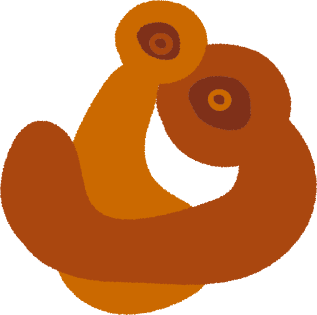 Abstract illustration of two figures hugging