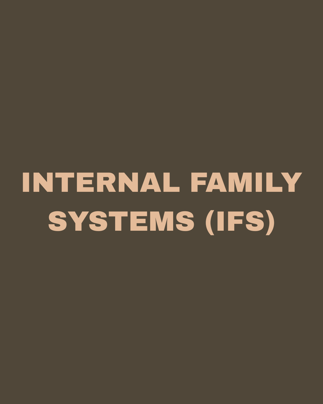 Title slide with the text 'Internal Family Systems (IFS)' on a brown background.
