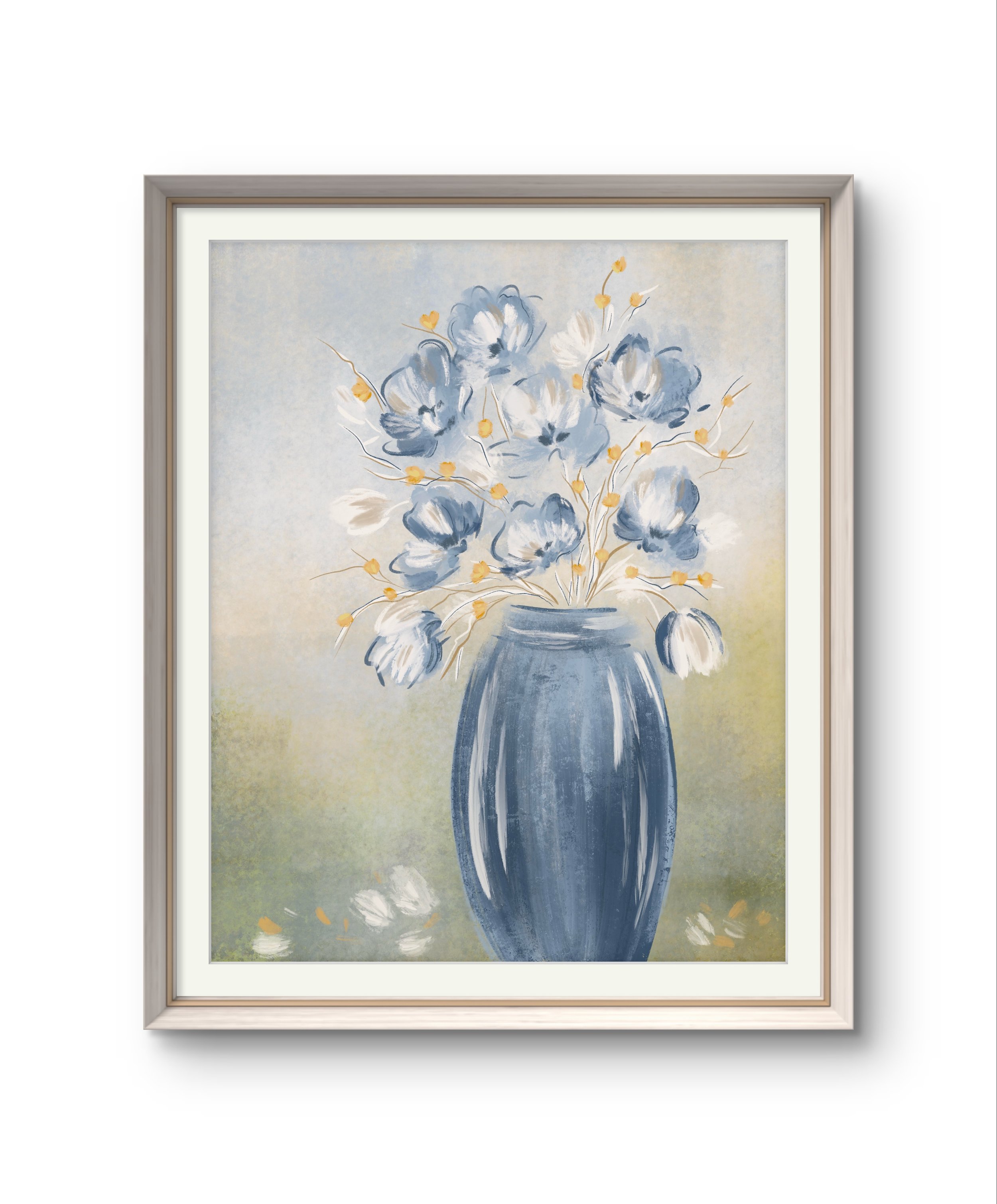 Blue Floral Vase Print
