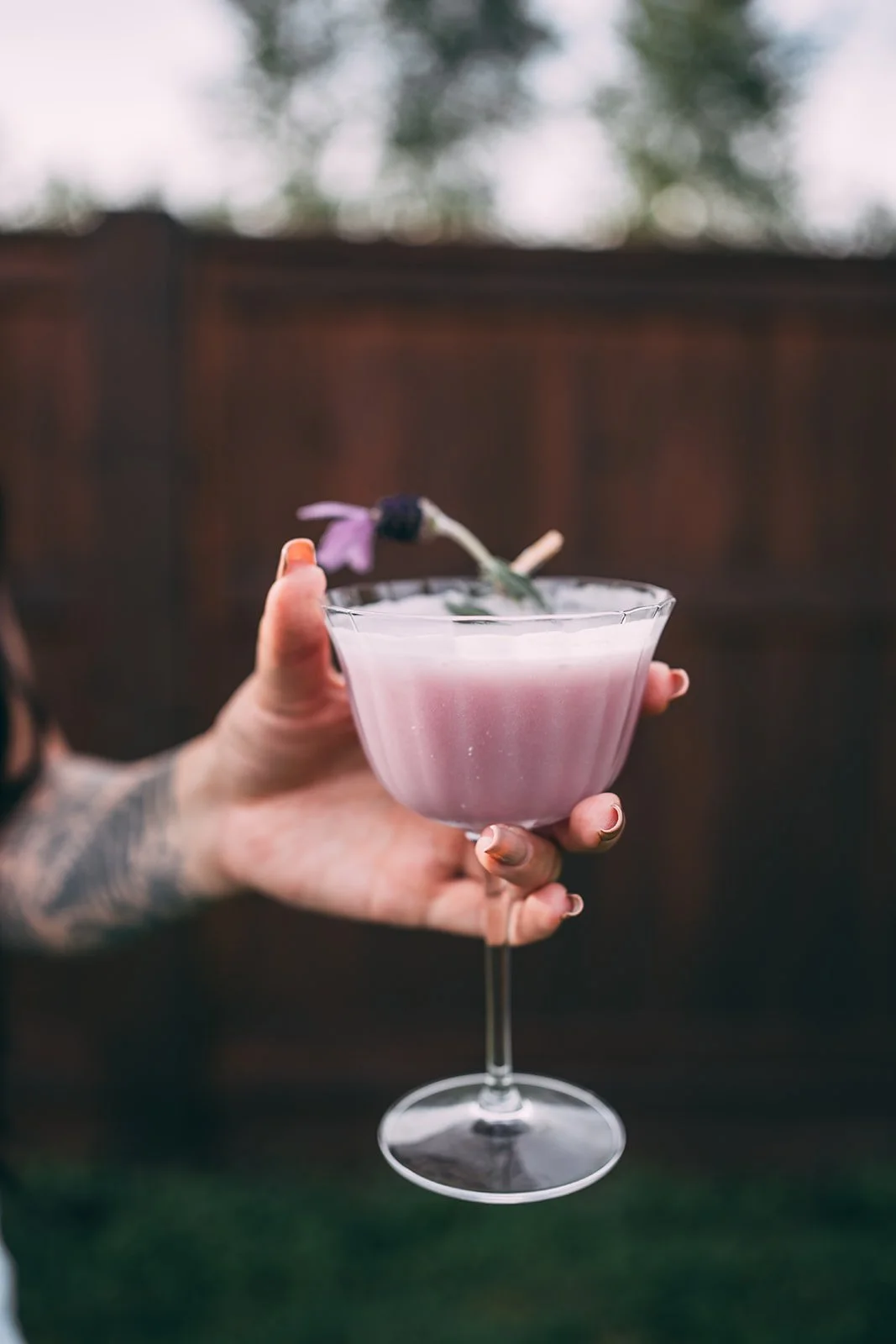 non-alcoholic mocktail with fresh fruits and herbs