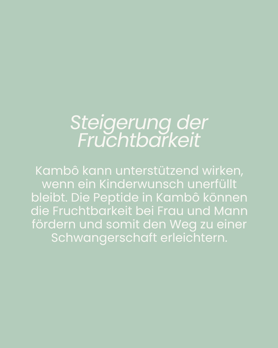 Steigerung der Fruchtbarkeit