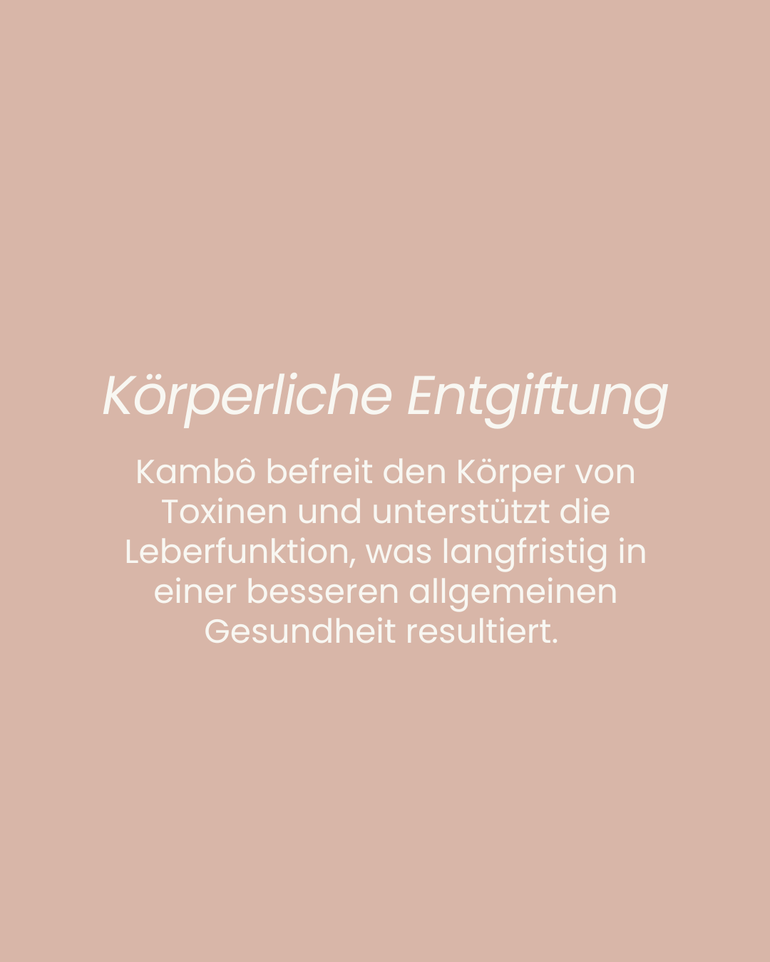 Körperliche Entgiftung