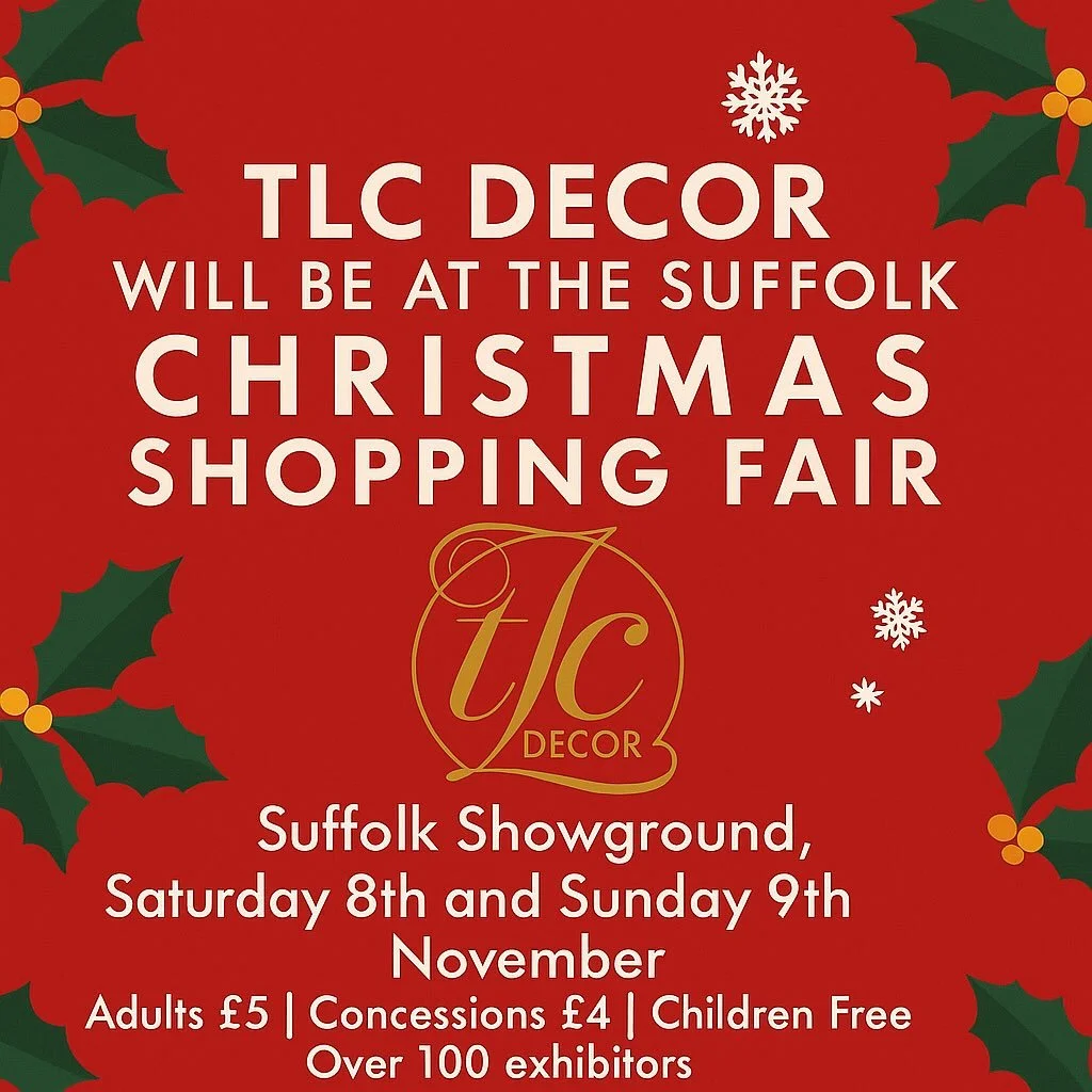 🎄✨ TLC Decor is heading to the Suffolk Christmas Shopping Fair! ✨🎄
Join us on Saturday 8th &amp; Sunday 9th November at the Suffolk Showground for a festive weekend packed with over 100 incredible exhibitors!
We&rsquo;ll be bringing a full range of