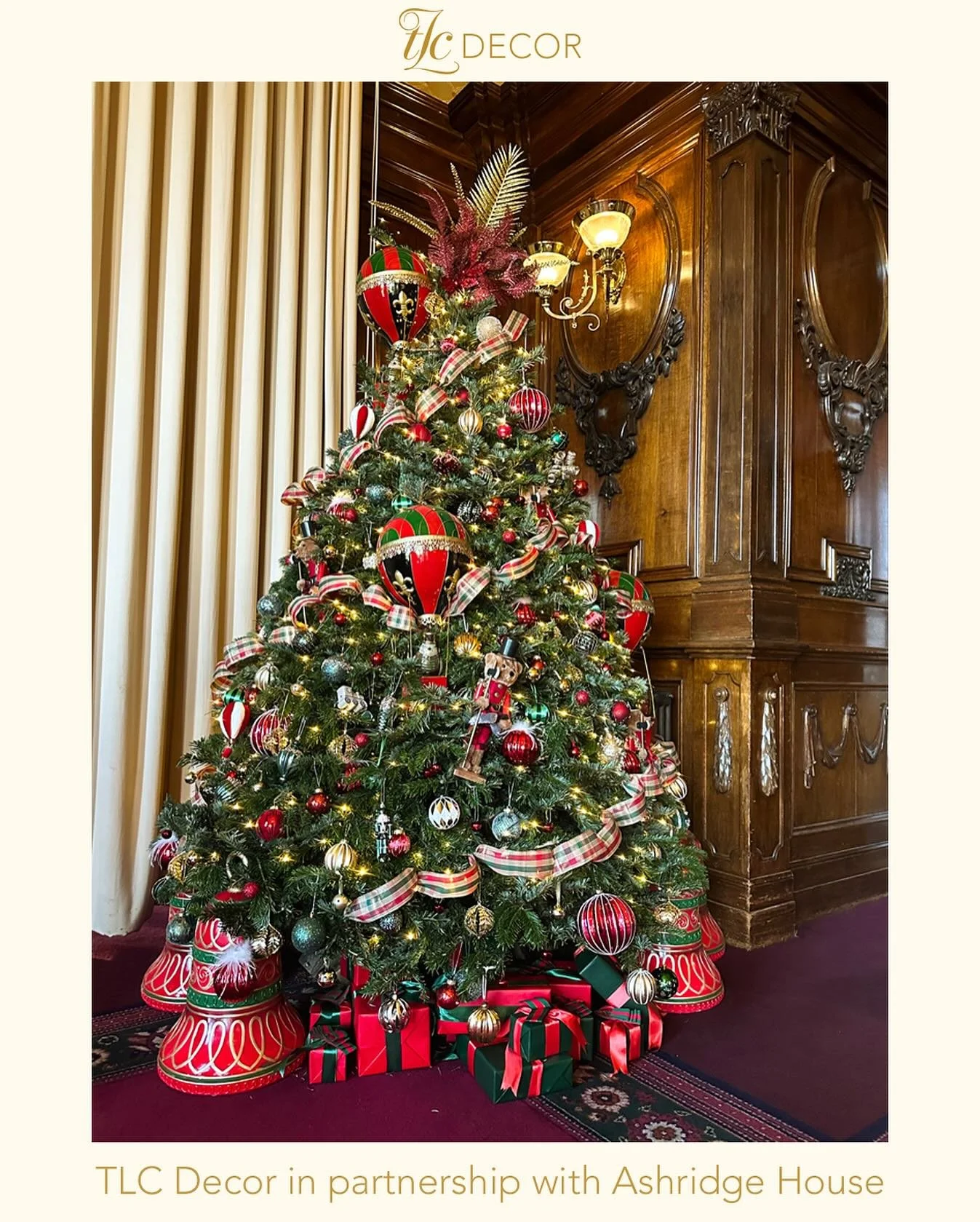 One of our trees at @ashridgehouse this season. Ashridge Illuminated is open everyday now till January, except Christmas Day, so come and see the magic for yourselves! #christmas #christmasdecor #christmastree #christmasmagic #festive #display #ashri