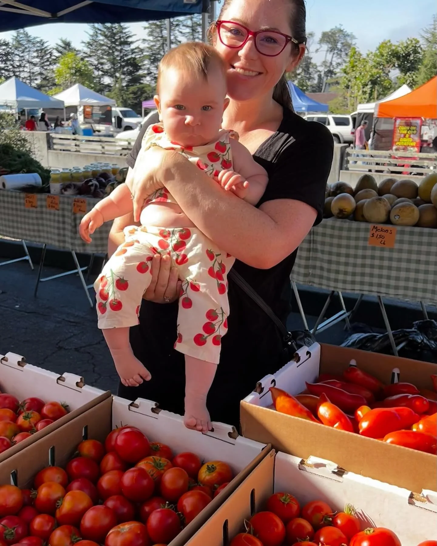 FRUITS OF OUR LABOR 🍎 🍐 🍅 // Took a jaunt back home to Santa Cruz, and enjoyed the Cabrillo farmers market and my parents&rsquo; fruit trees. We moved to that house almost 30 years ago and the trees keep on giving. #apple #pear #tomatoseason #farm