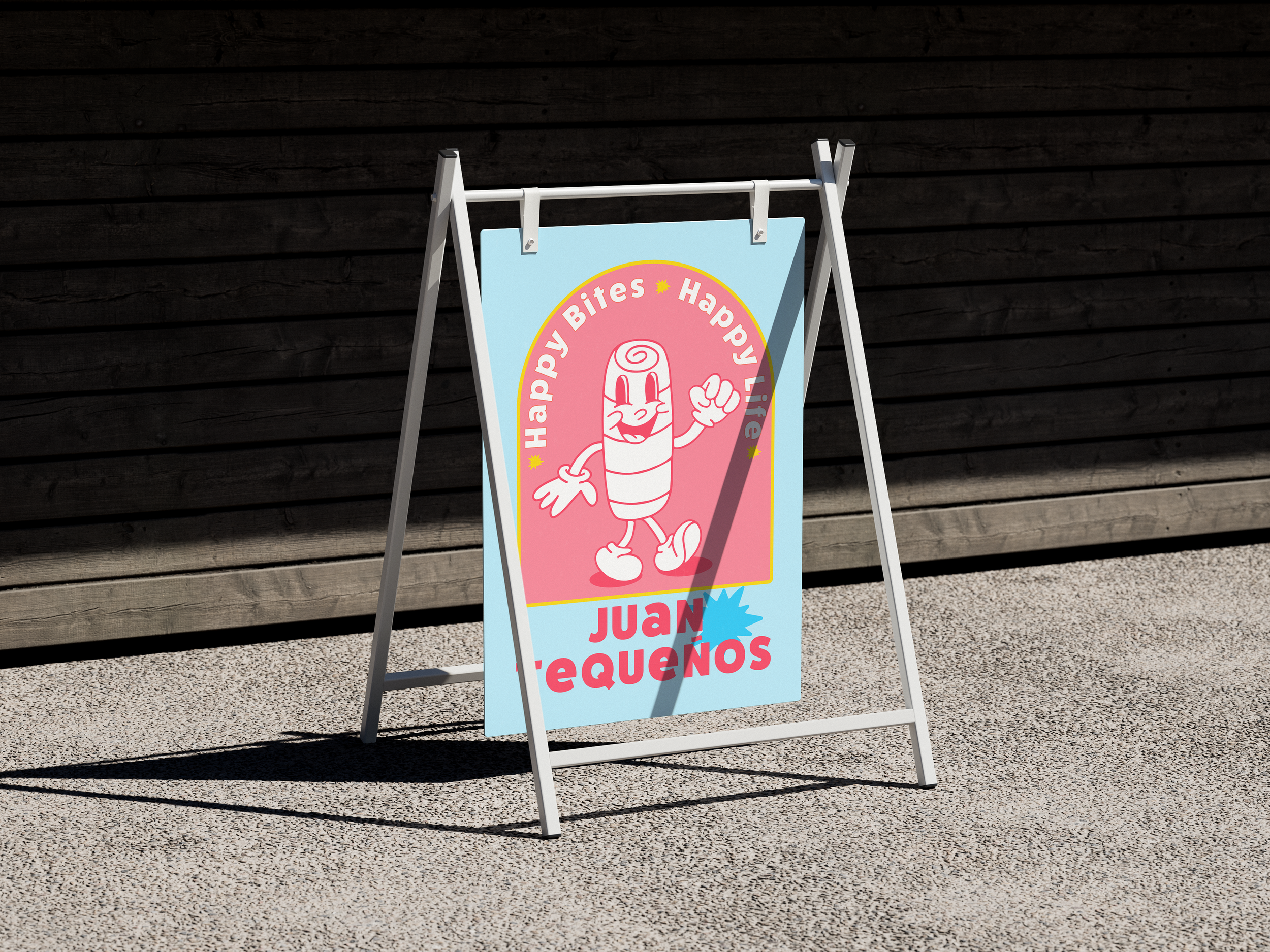 Aviso de Juan Tequeños con la frase Happy Bites