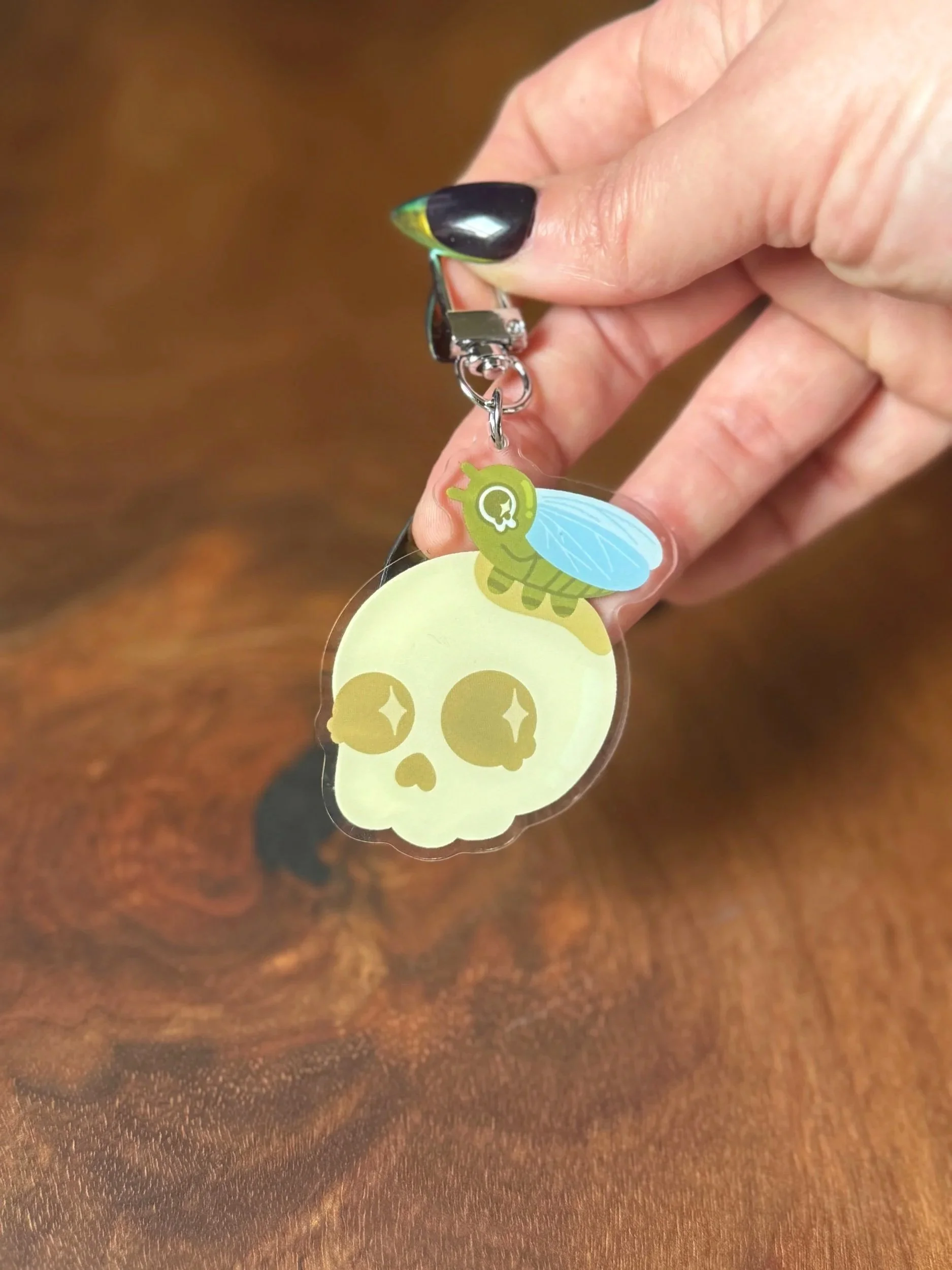 Cicada Skull Acrylic Keychain – Double Sided