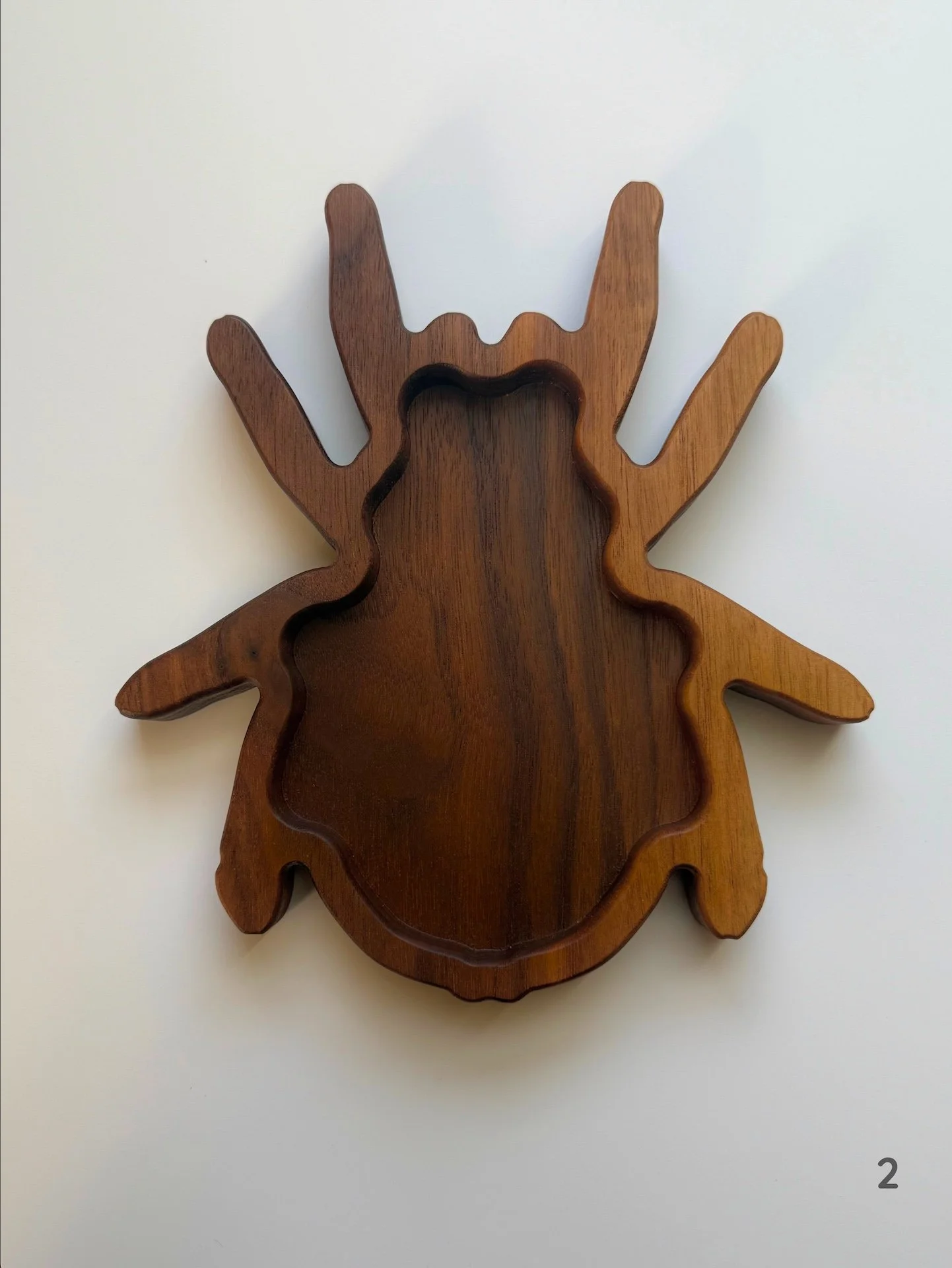 Walnut Spider Trinket Catch All Tray