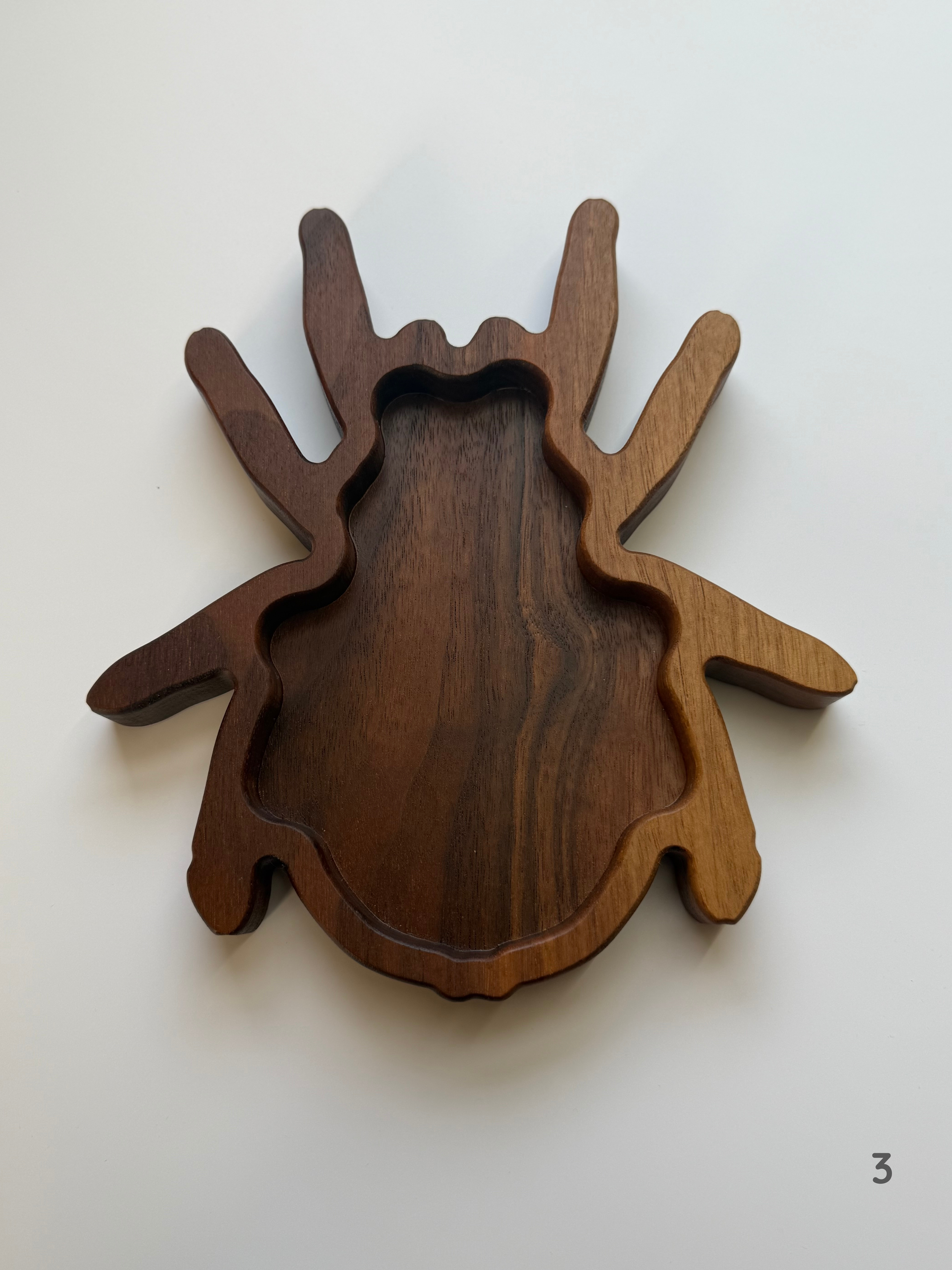 Walnut Spider Trinket Catch All Tray