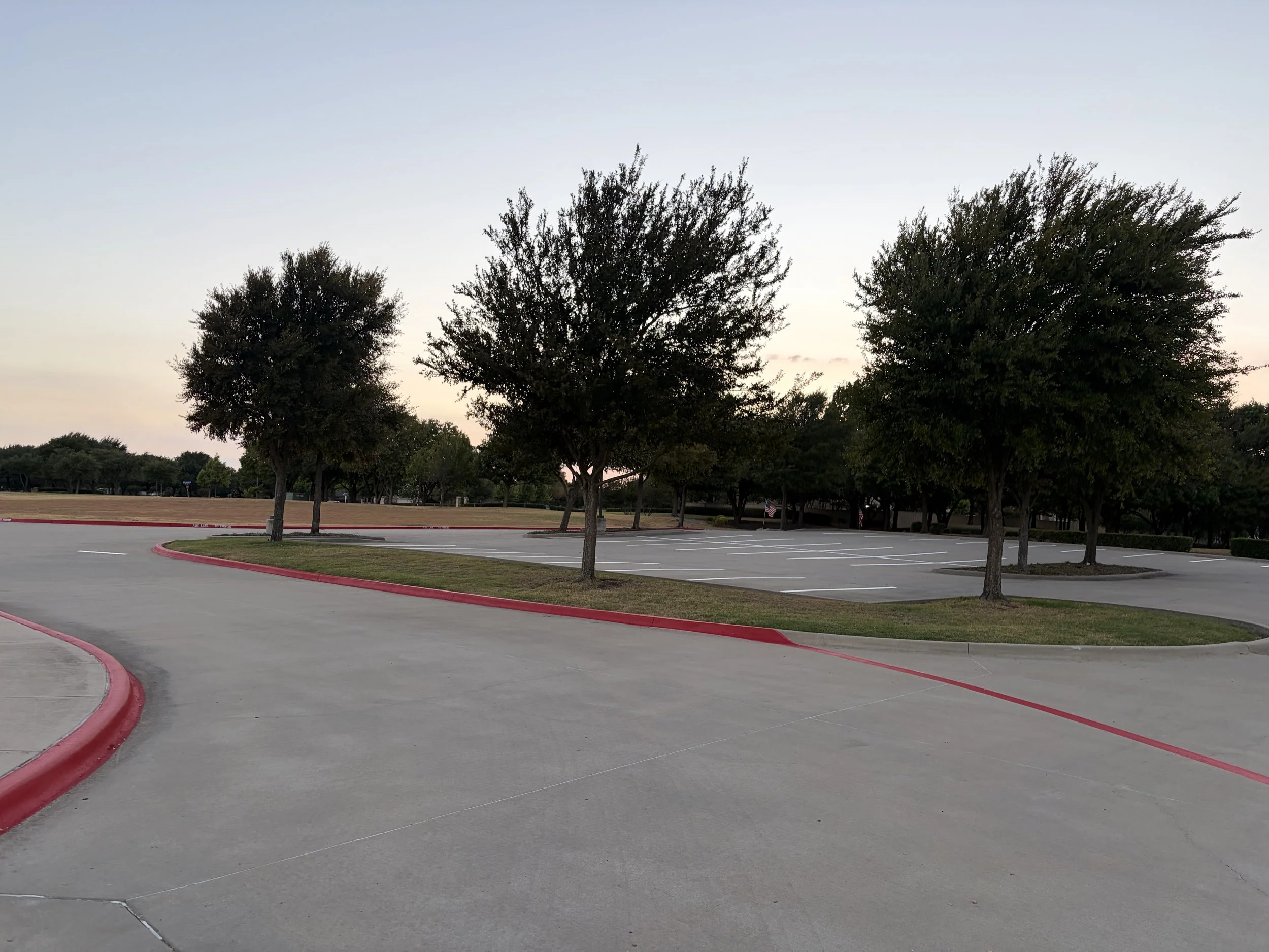 Fire lane restripe in McKinney, Texas.