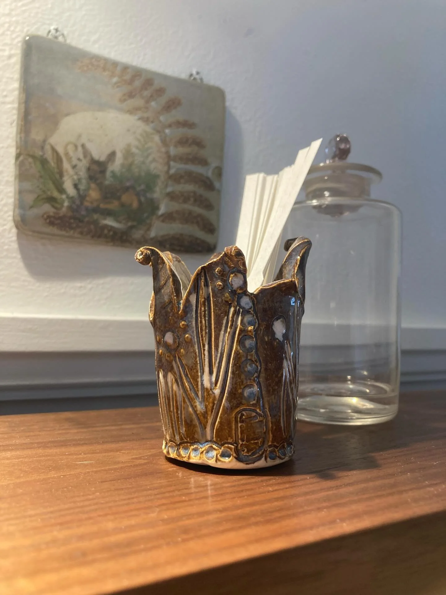 @joop.ware gave me a lil shout out yesterday, so here is one for her. I bought this piece from her at a @co.op.wv event, intending to gift it, but it was perfect for holding scent strips in my studio. So it&rsquo;s mine forever.😊 Plus it&rsquo;s a g